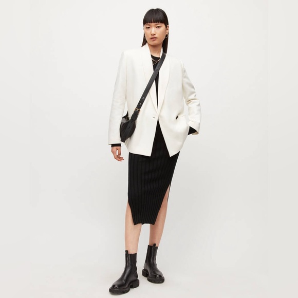 AllSaints ~ Lalia Wool-Cashmere Blend Blazer in off white - Picture 8 of 10